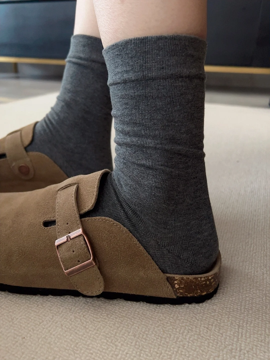 高级灰纯棉月子袜～不闷jiojio不臭jiojio！