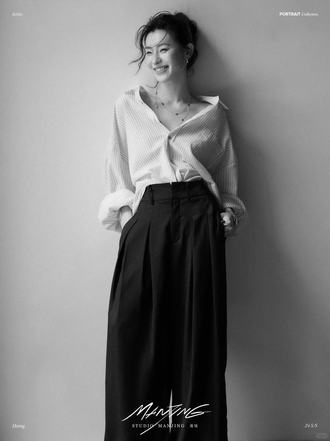三分慵懒，七分自在📸｜黑白极简肖像照
