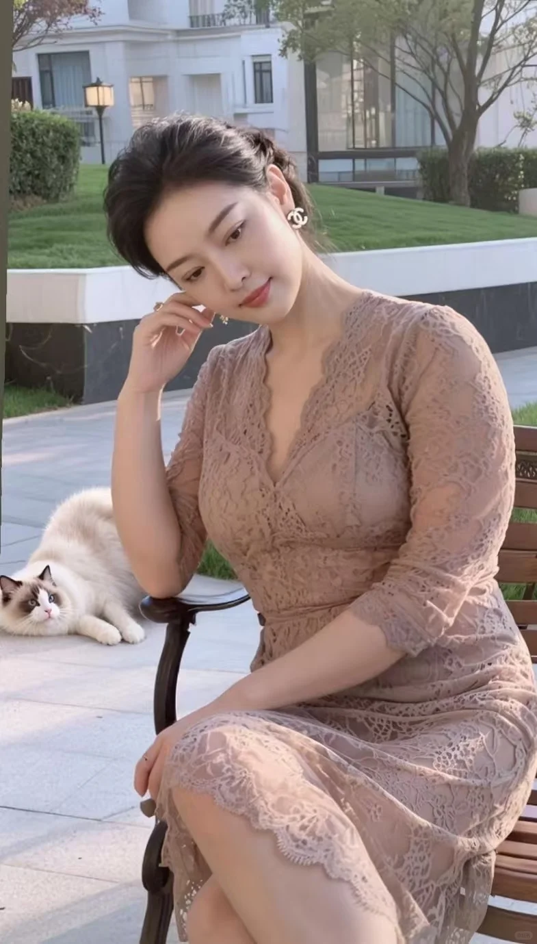 御姐微胖，成熟女人，优雅知性女人蕾丝裙