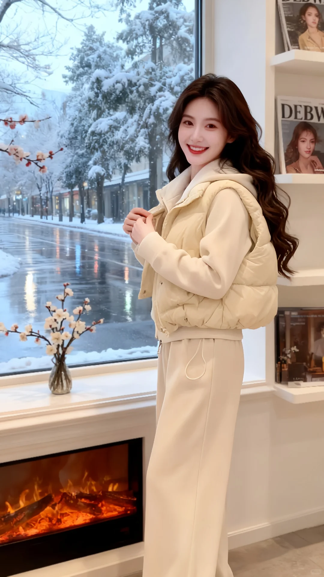 雪季里的奶杏色温柔