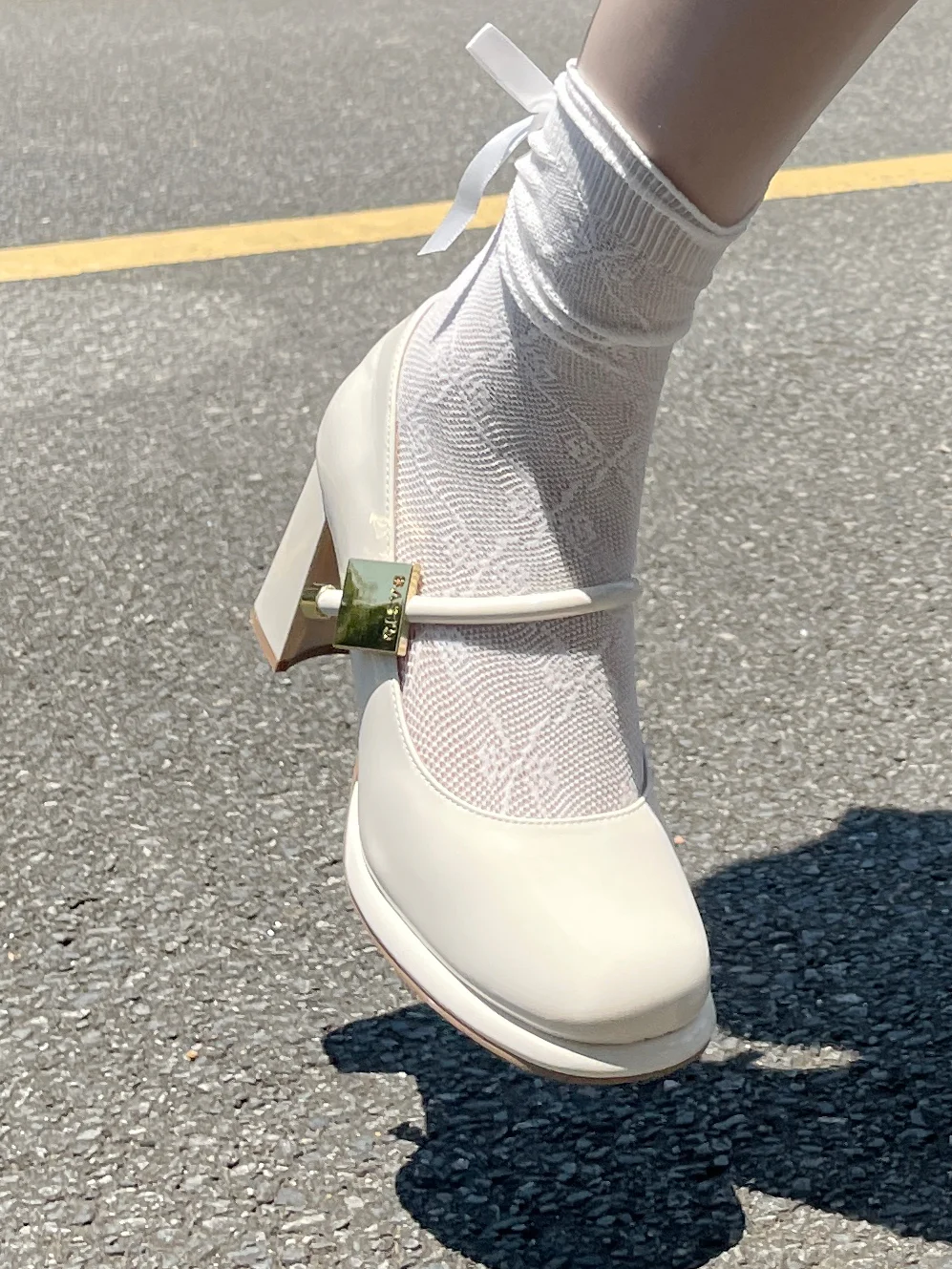 复古粗跟玛丽珍，好米呀！🤍