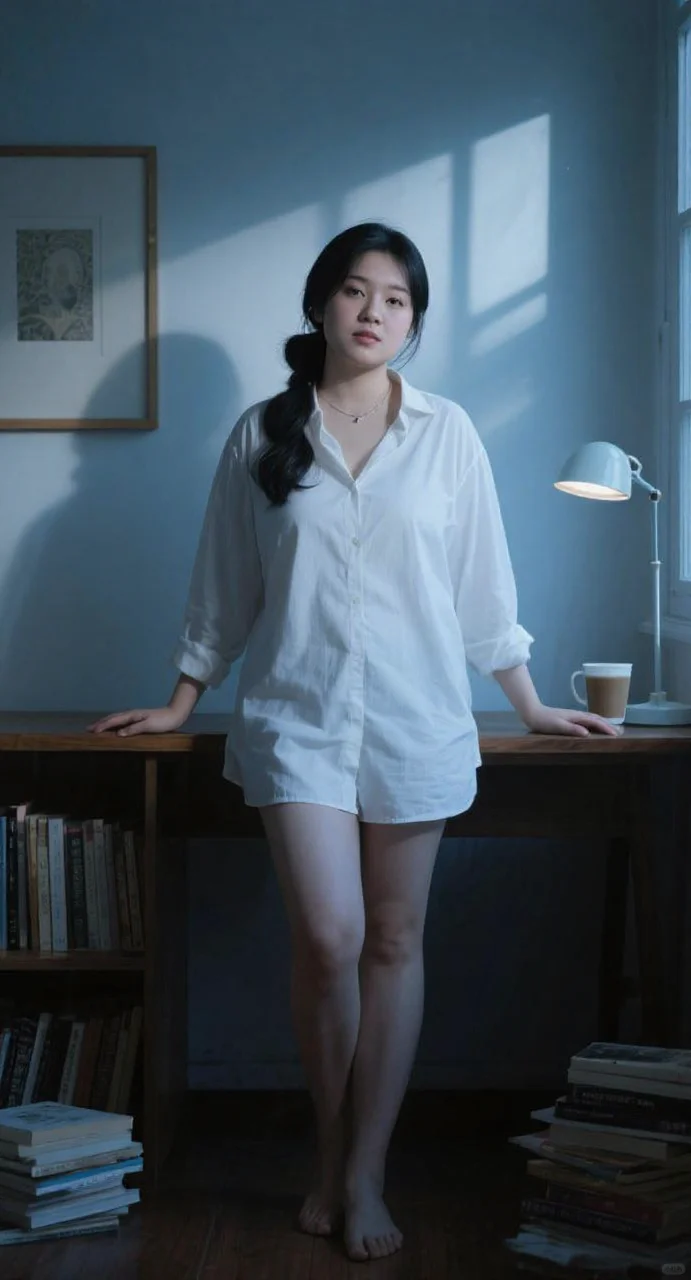 美女、书桌、氛围感