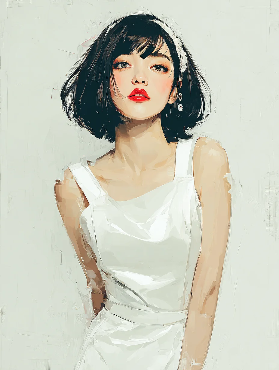 AI 头像| Freeze 白裙如战袍，干净也铿锵