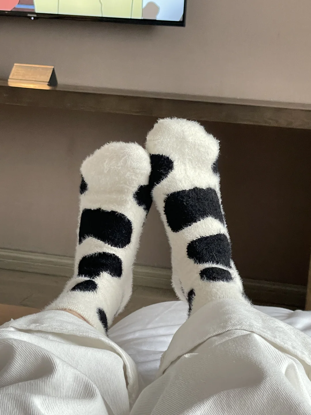 好可爱的奶牛袜！冬天就要穿暖暖的！