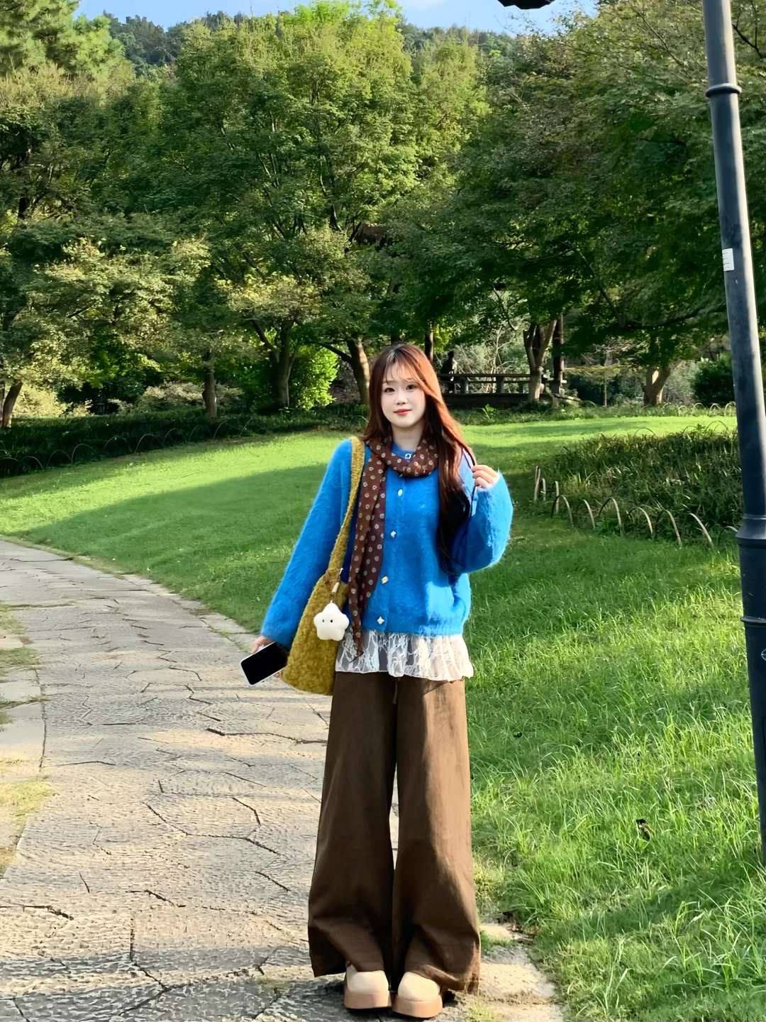 165🧺韩系穿搭🔗蓝棕搭配真的好韩！！🦋✨