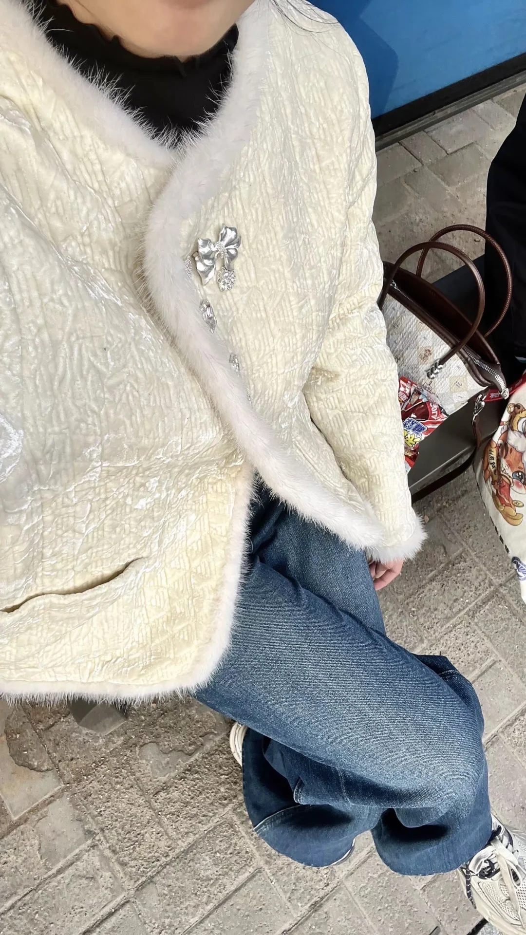 小香风棉袄搭配阔腿裤 贵气感拿捏