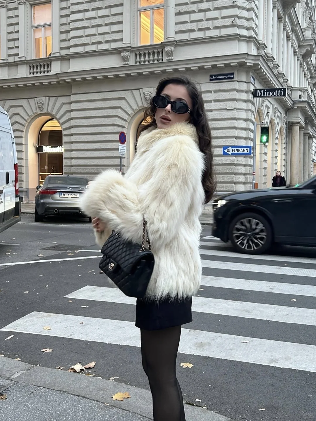 秋冬皮草白女穿搭灵感furcoat