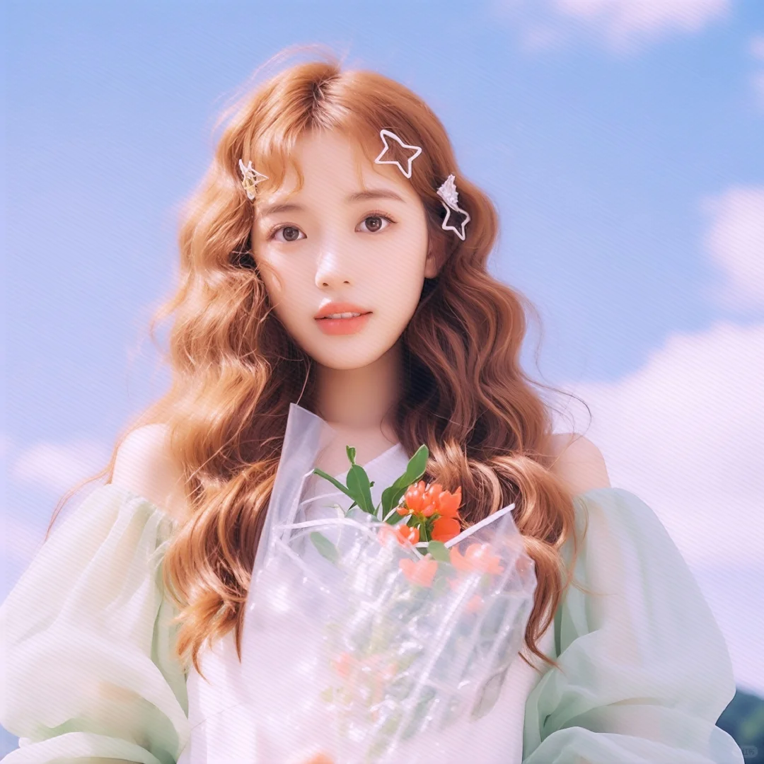 夏日甜美小众捧花女生头像