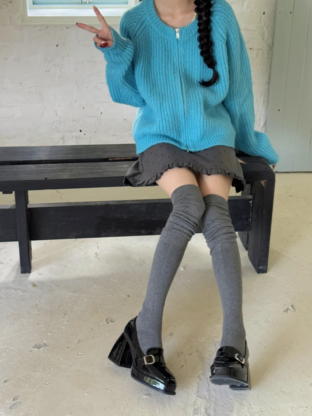 一定是邪修！拼接高筒堆堆袜也太修饰腿型了