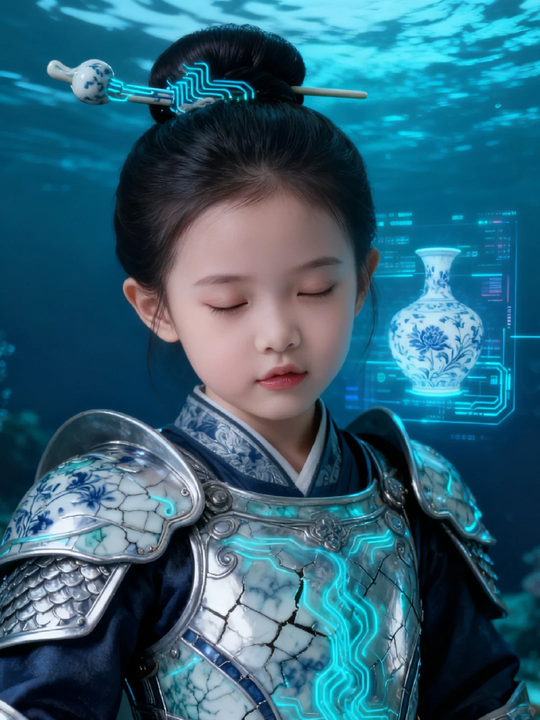 未来水墨女武者➕青花瓷量子姬