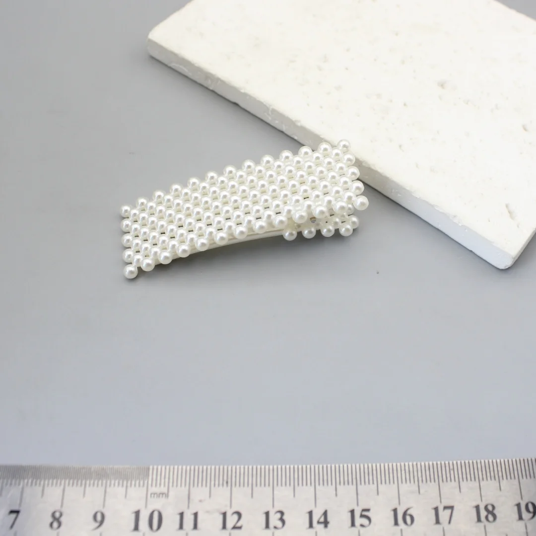 日系优雅白色甜美精致珍珠马尾发勾女发夹