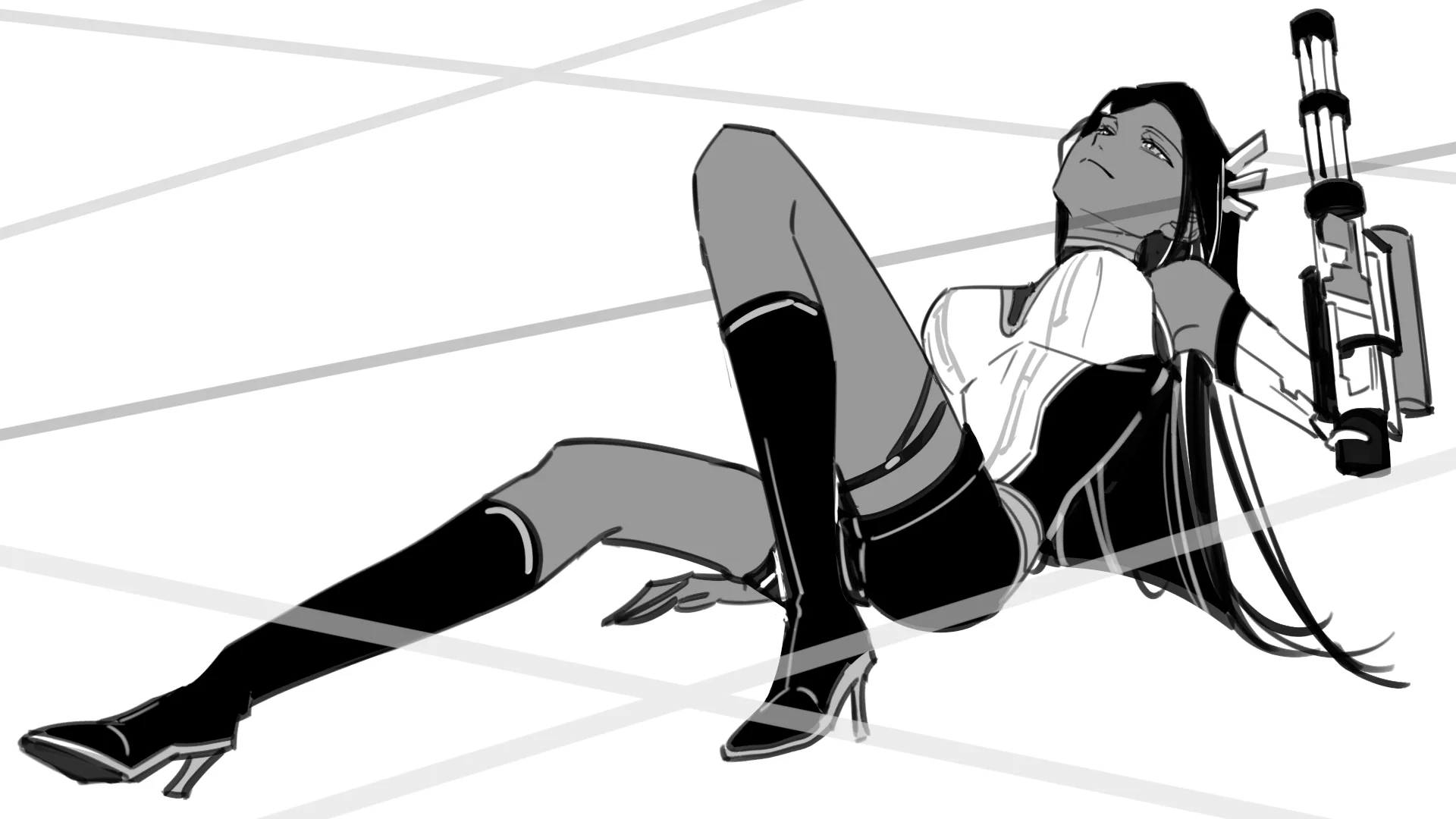 一小时极限绘：高跟皮靴，金属