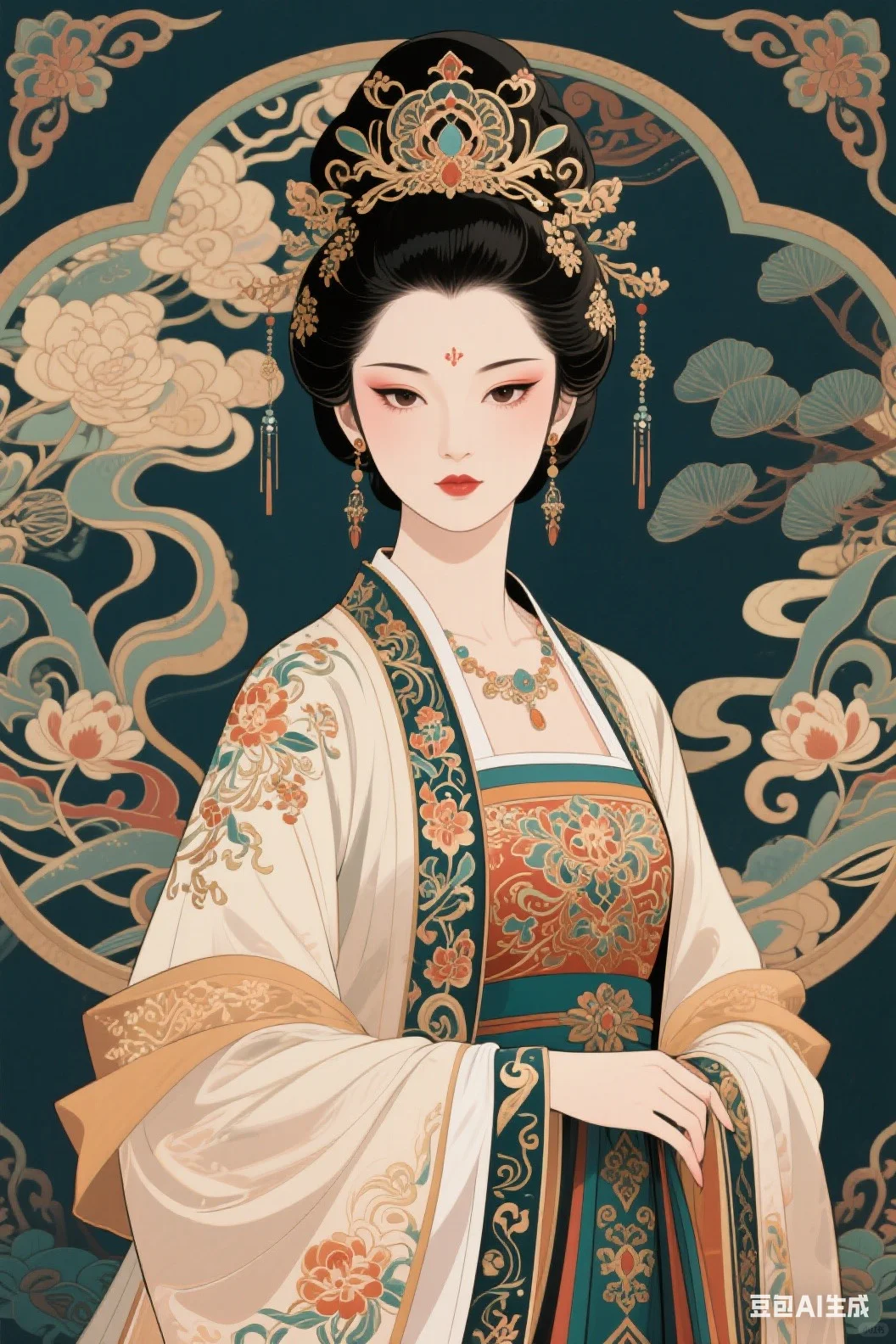 没想到ai也能画这么好看的汉服美女