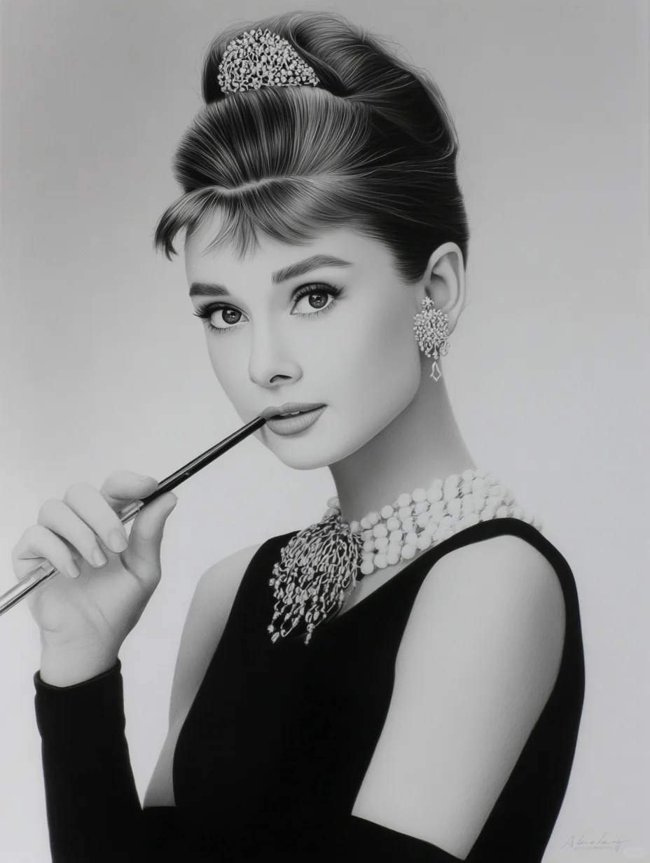 奥黛丽赫本 Audrey Hepburn 素描头像