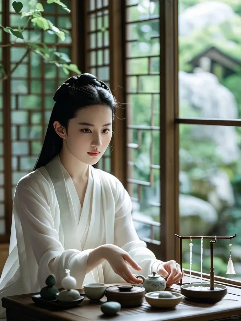 刘亦菲的另一套白浅妆造