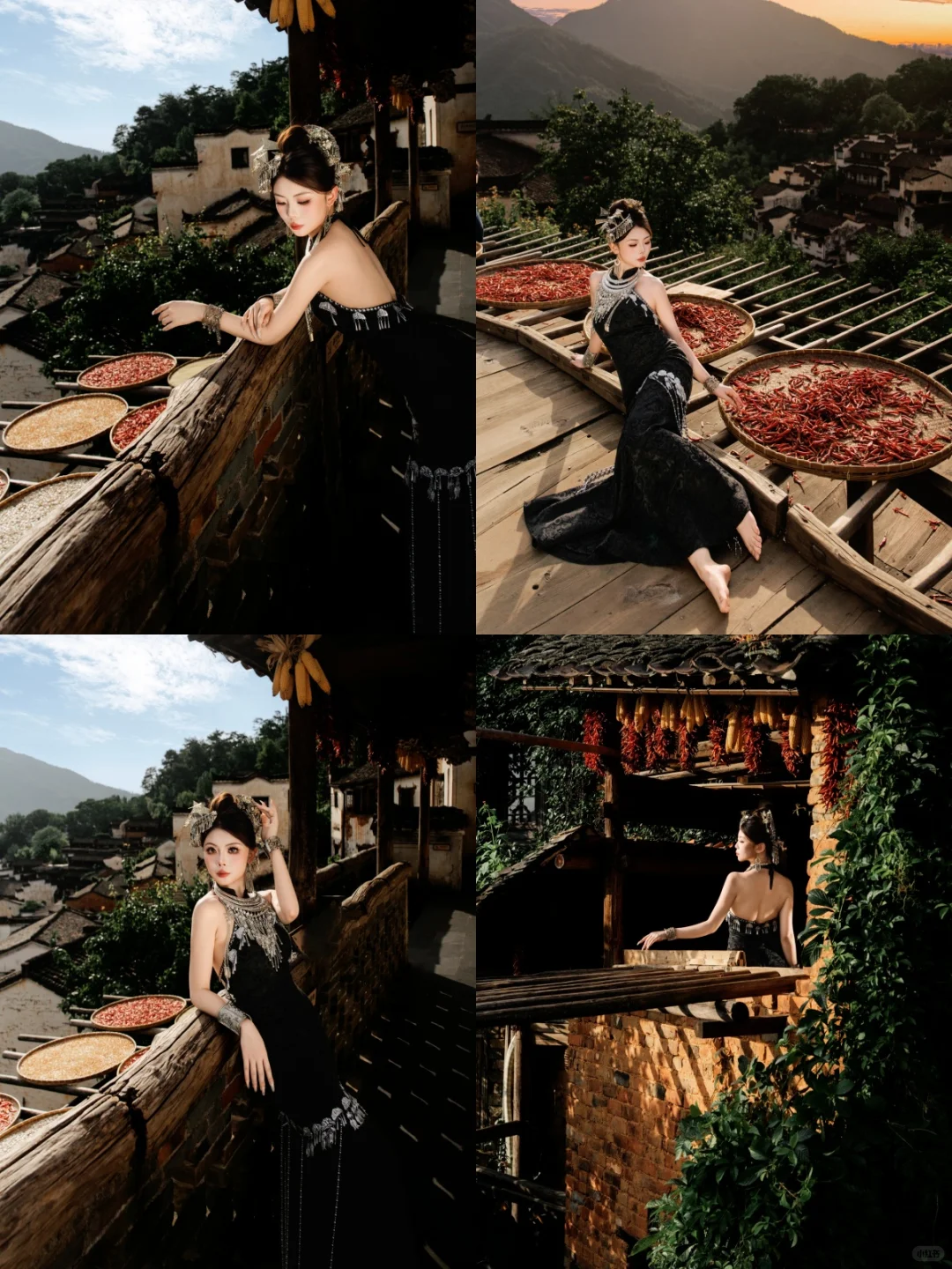 在篁岭❗️找到了平价又好看的晒秋女