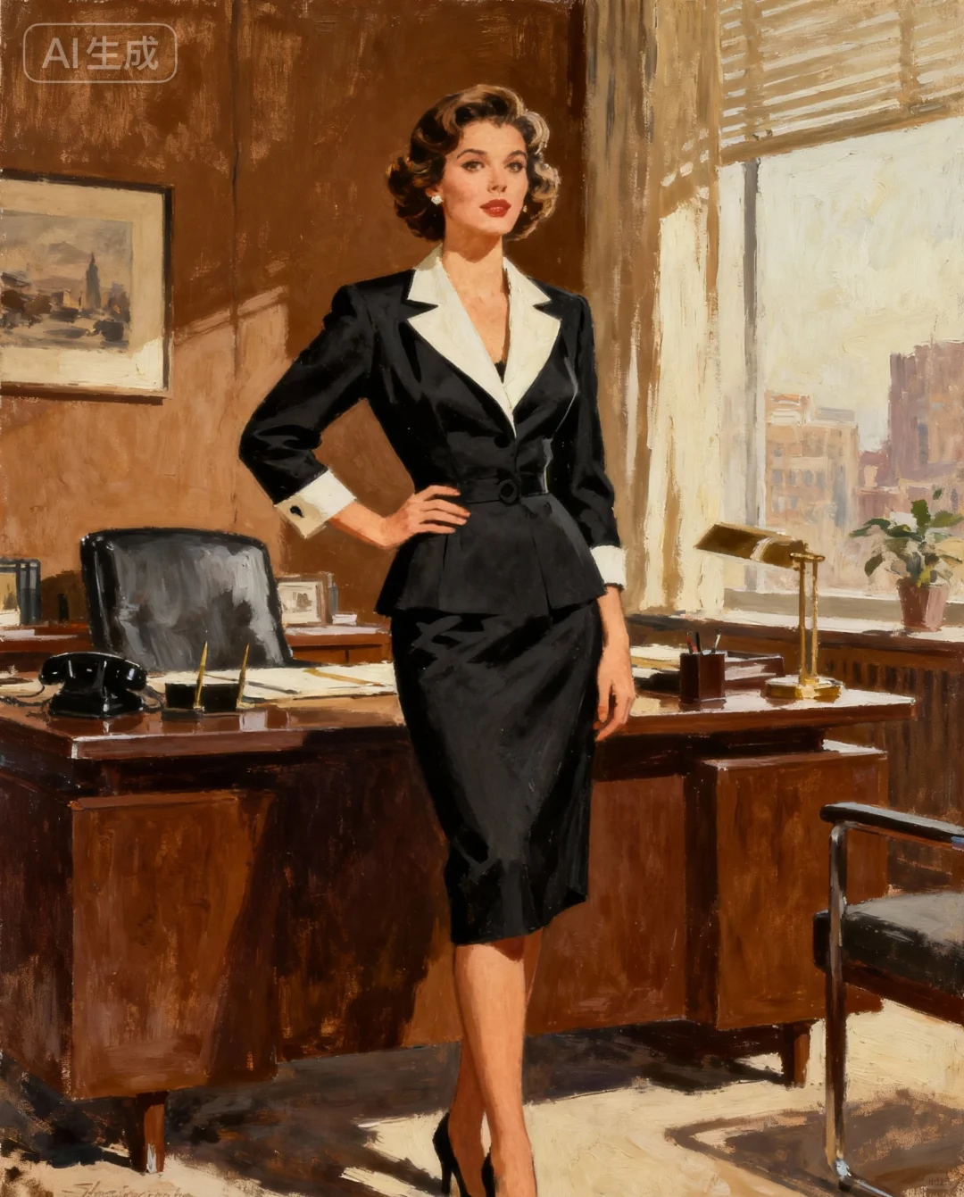 画中的职场女性