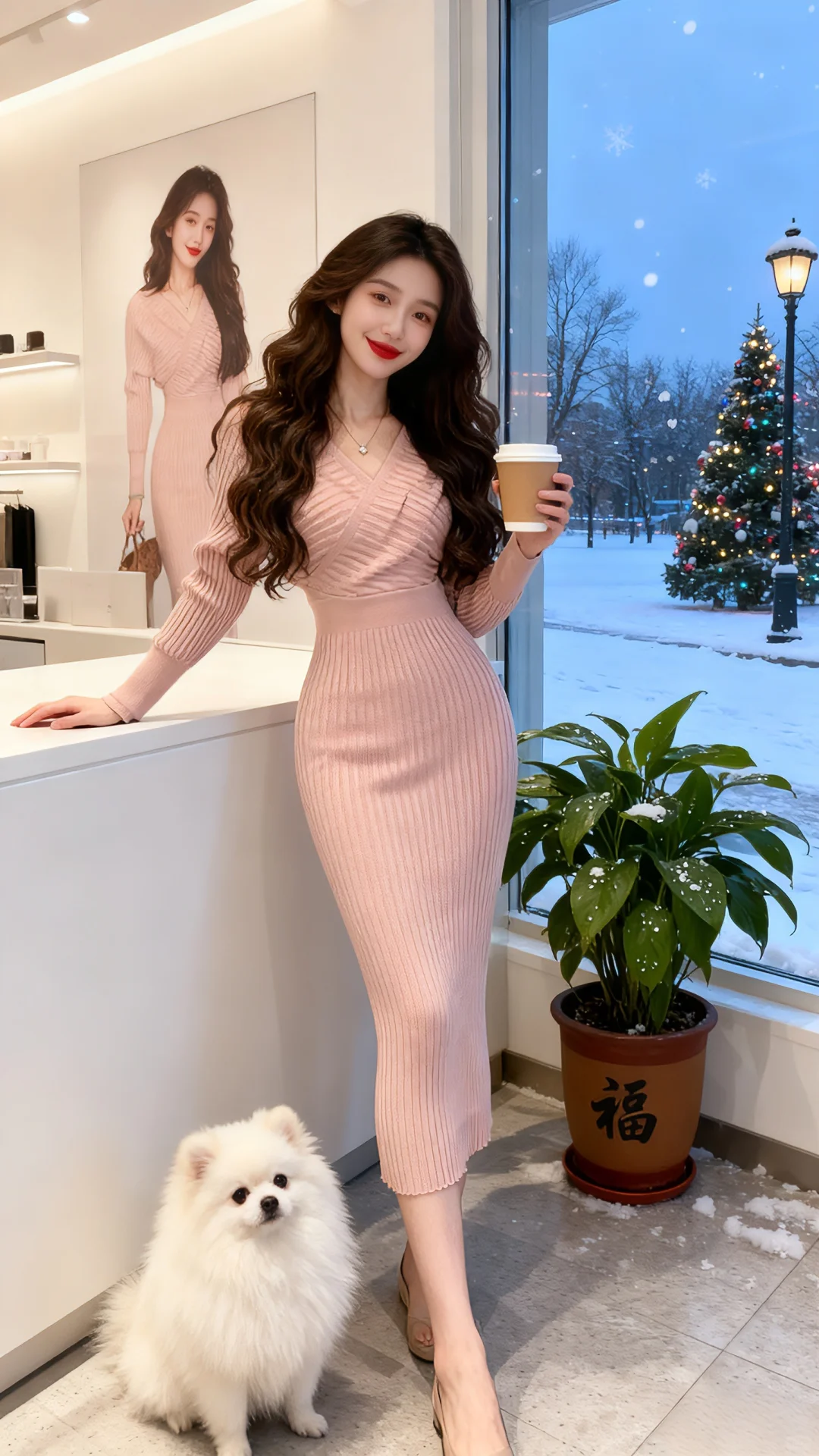 优雅气质针织连衣裙