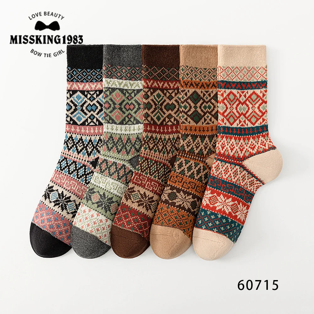 一双中古风文艺复古女袜！双针双路袜子