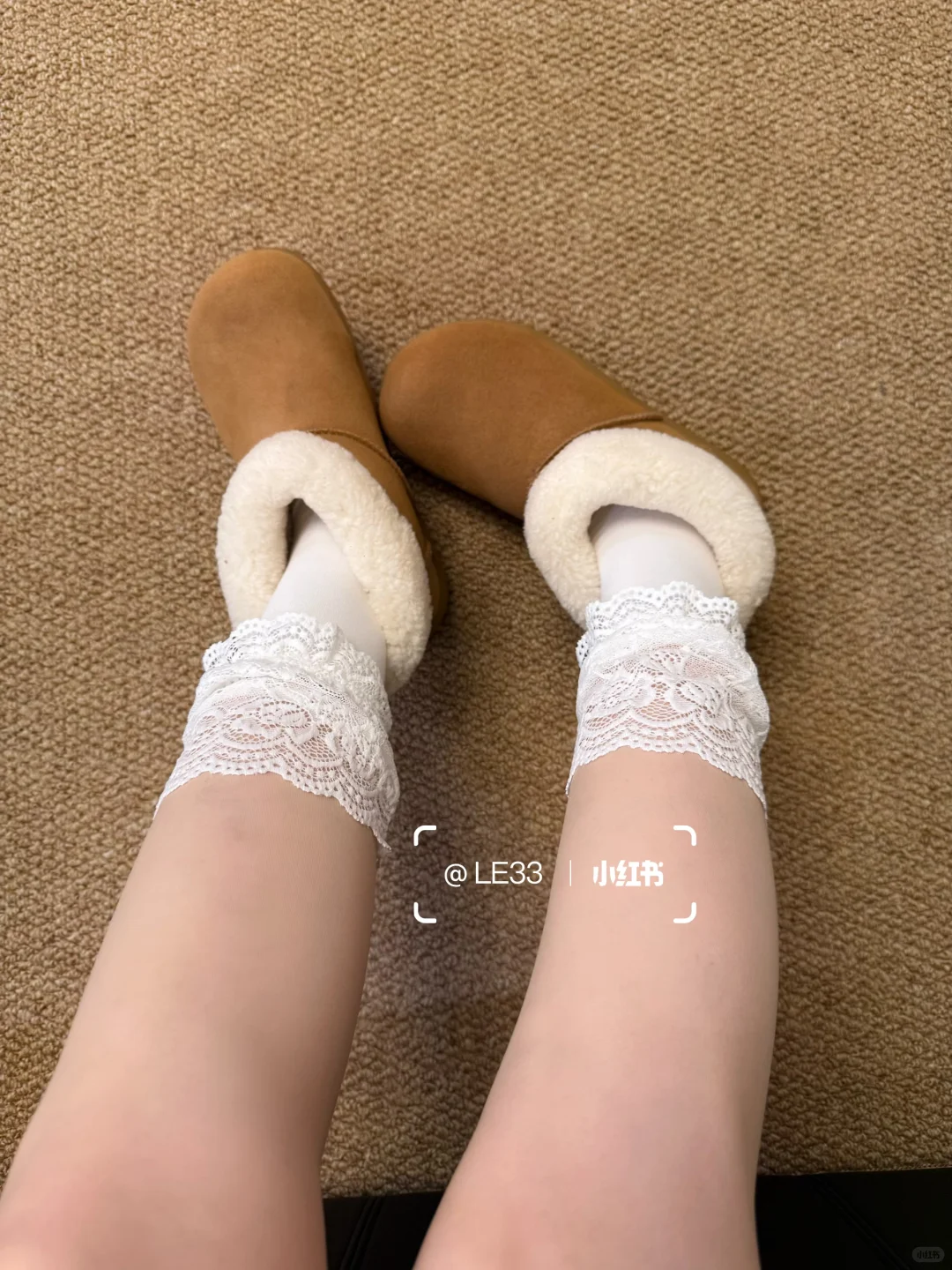 蕾丝袜太好穿了‼️搭雪地靴超美‼️