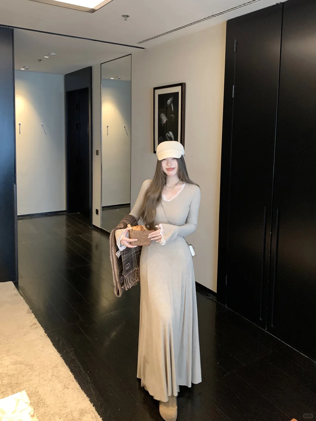 ootd｜奶茶色温柔连衣裙爱了～🤍