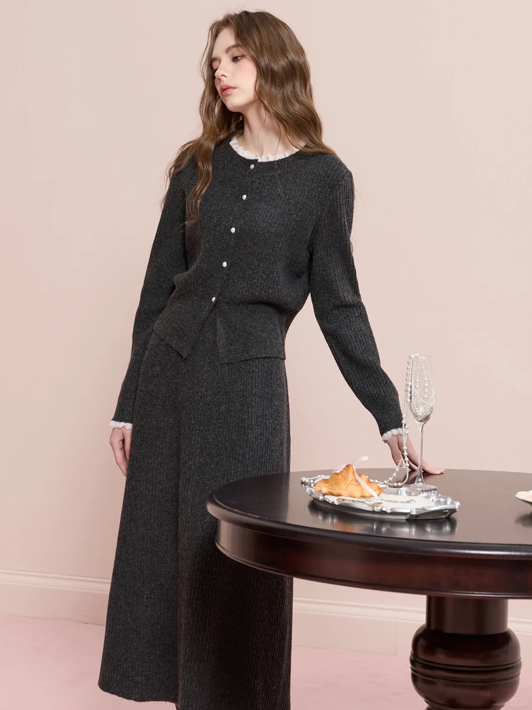 懒人套装&middot;气质优雅👒针织开衫+半裙