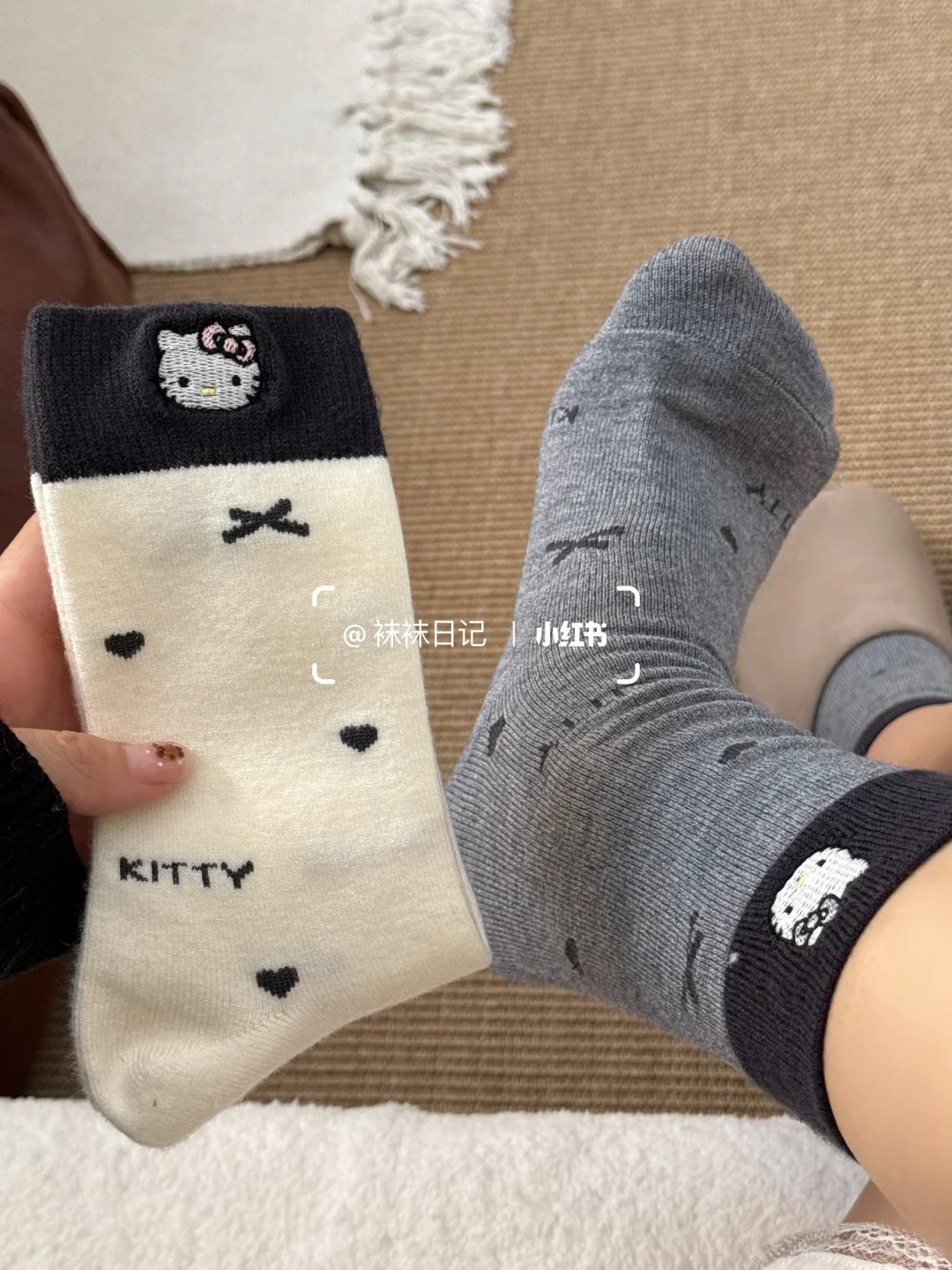 秋冬的kitty袜子🧦软软糯糯好舒服呀~