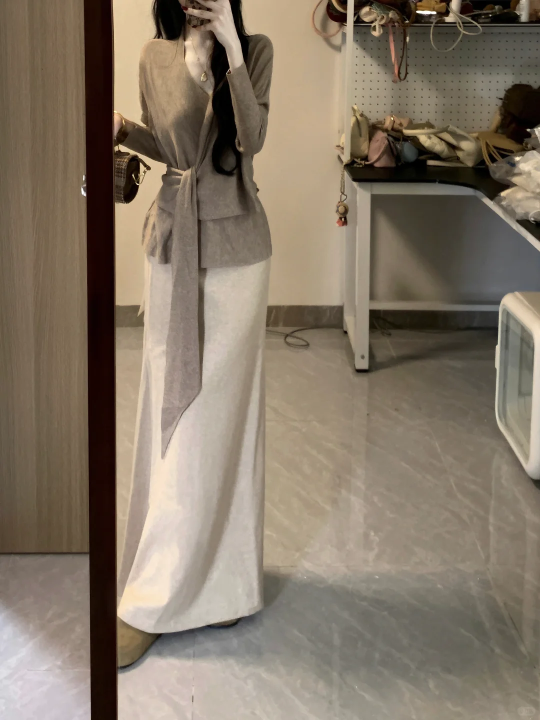 🍂收腰毛衣➕半身裙好温柔！！好慵懒～