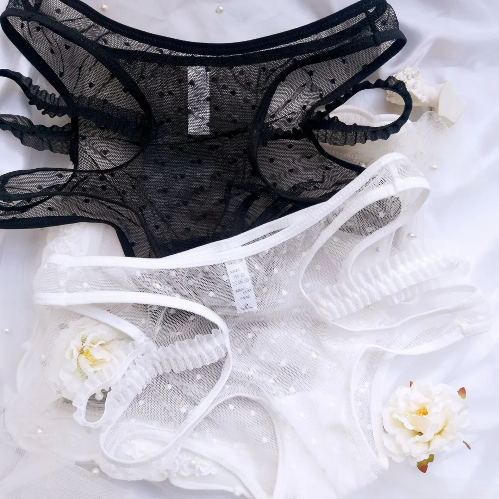 ✨钓系女孩必备！日系波点透视内裤