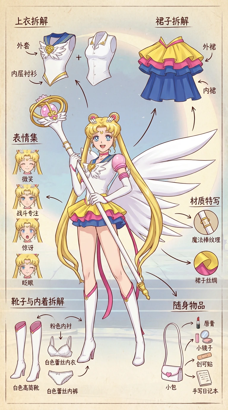 王昭君水手月亮角色形象图nanobanana