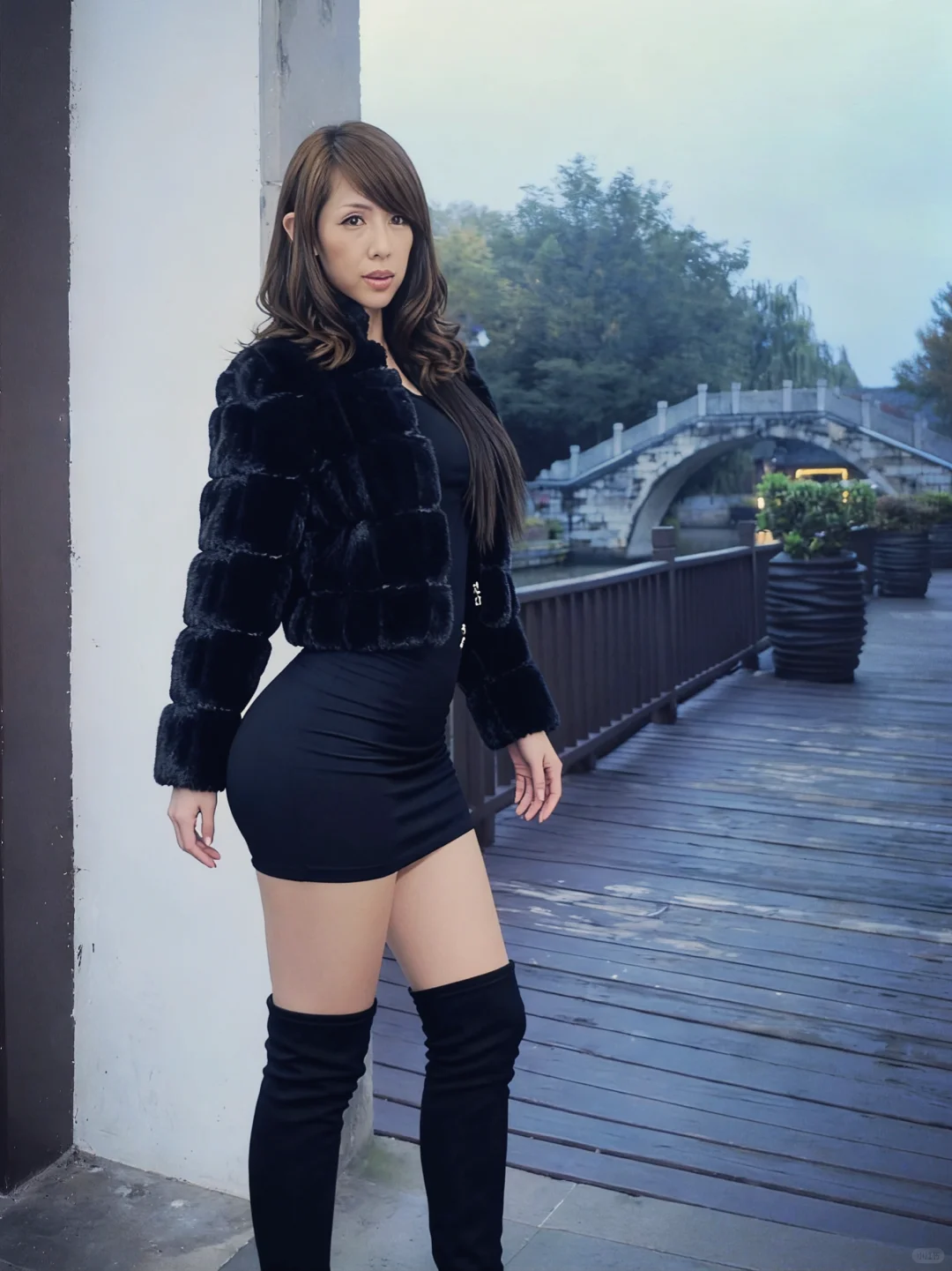 ❄️秋冬穿搭｜毛绒外套+过膝长靴