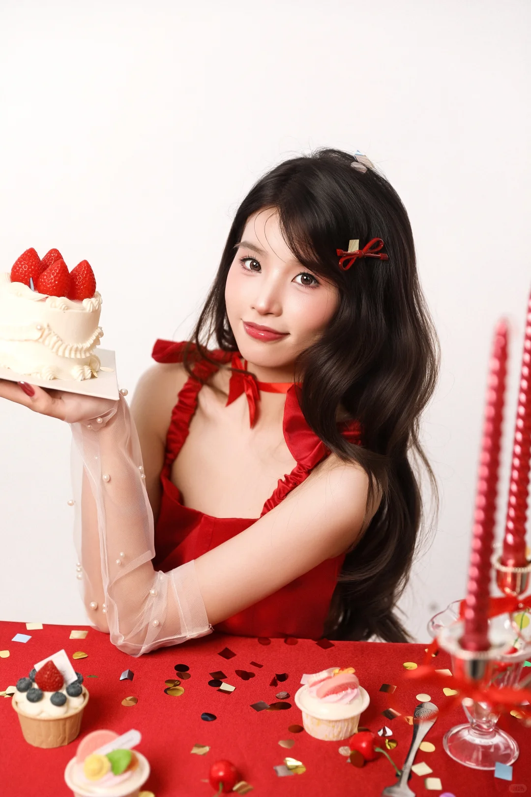 ✨ 今天的客片长这样｜红丝绒生日写真