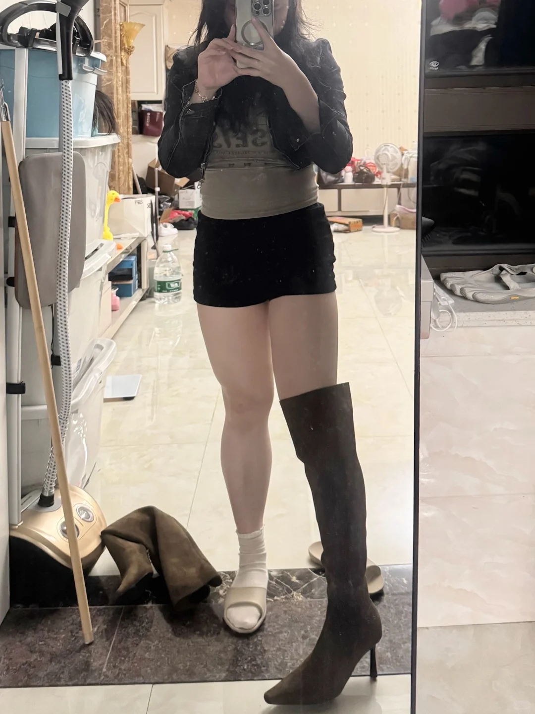 哦莫‼️能穿到180斤的高跟靴👢细跟8cm美晕我