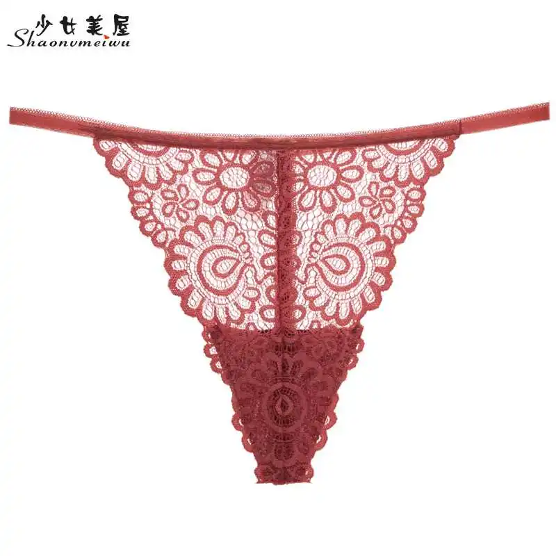 【第二件半价】性感女蕾丝透视女士低腰T裤