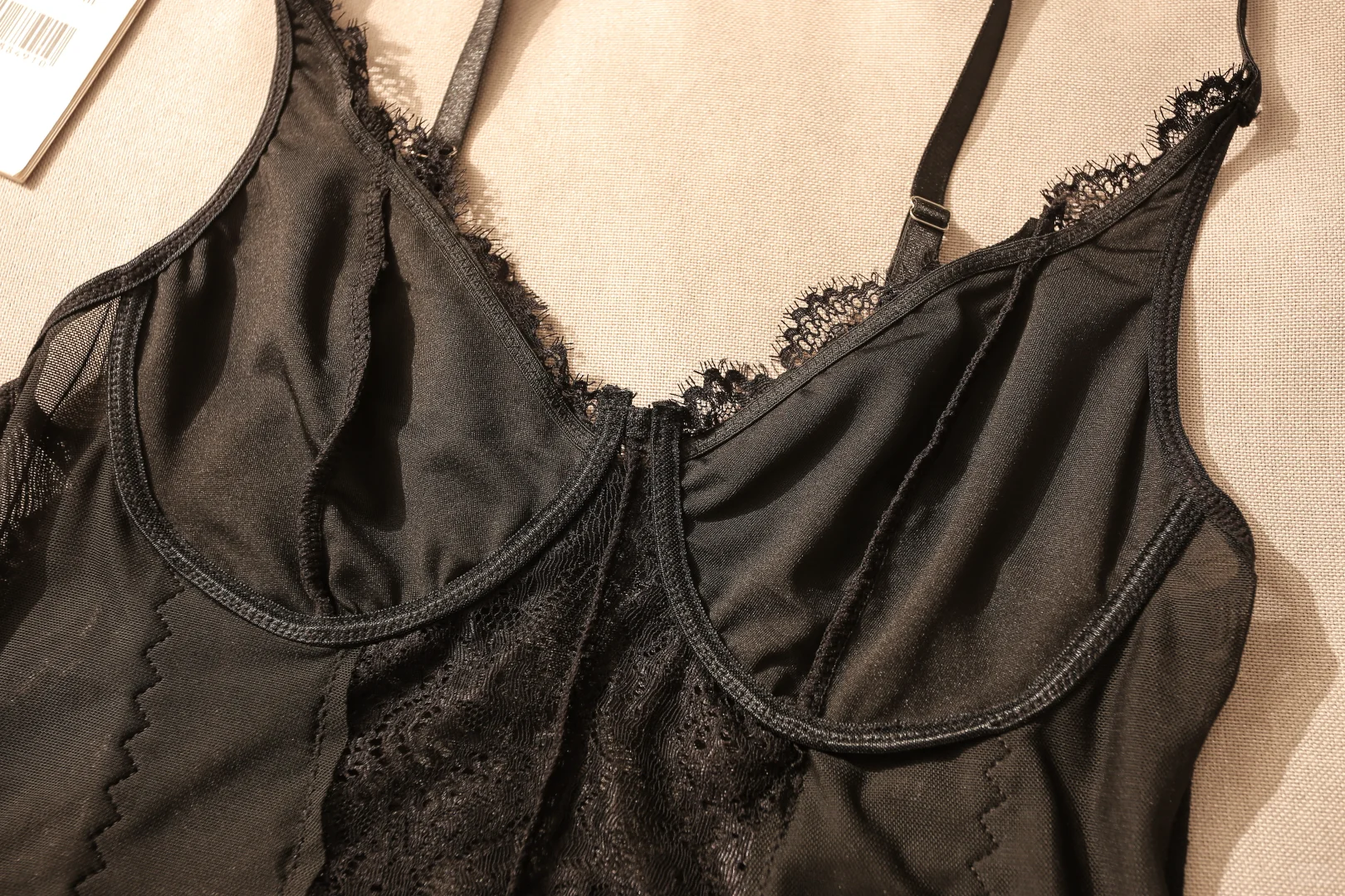 性感透视黑色蕾丝连体吊带~辣妹必备💃