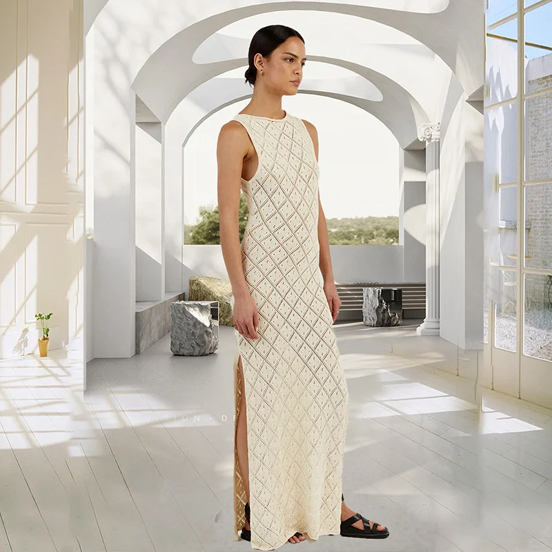 欧美风透视钩花连衣裙上身超美☁️