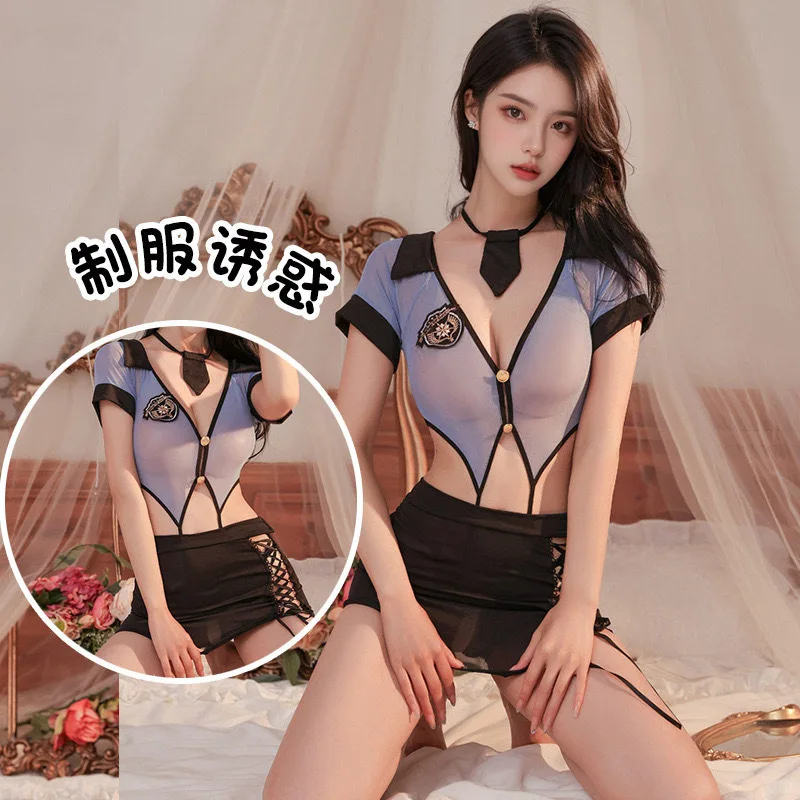 👮♀️女警套装上新！火辣透视太撩人了～