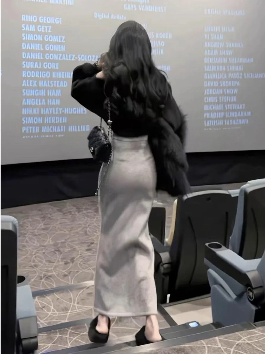 啊啊啊，灰色包臀长裙怎么这么美啊！！！