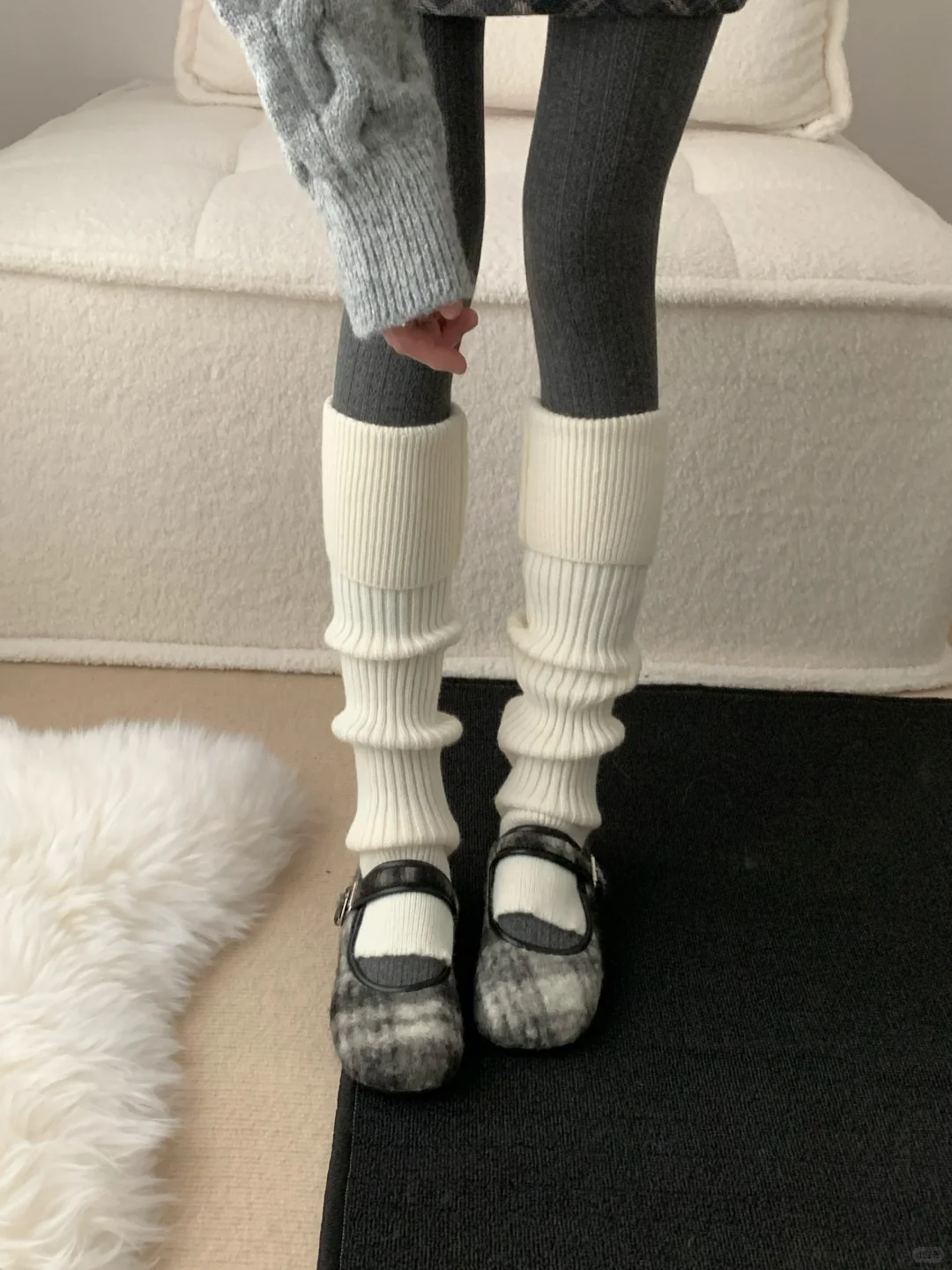 今年都在穿的羊绒踩脚袜套！叠穿打底裤超美