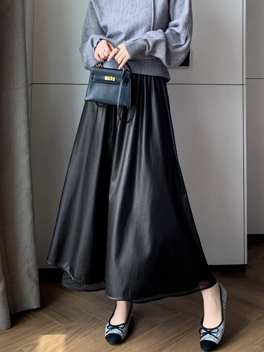 秋冬法式封神！欧根纱拼接皮裙美到失语✨