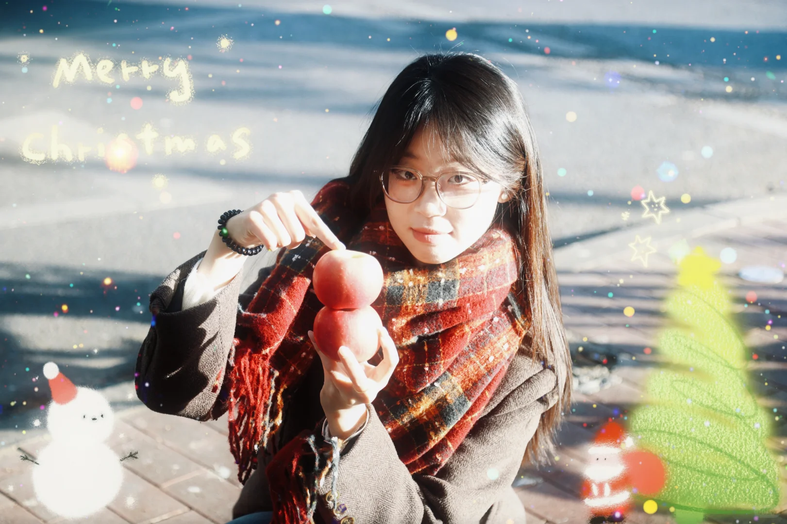 郑州女摄｜超好拍的圣诞贴纸写真~