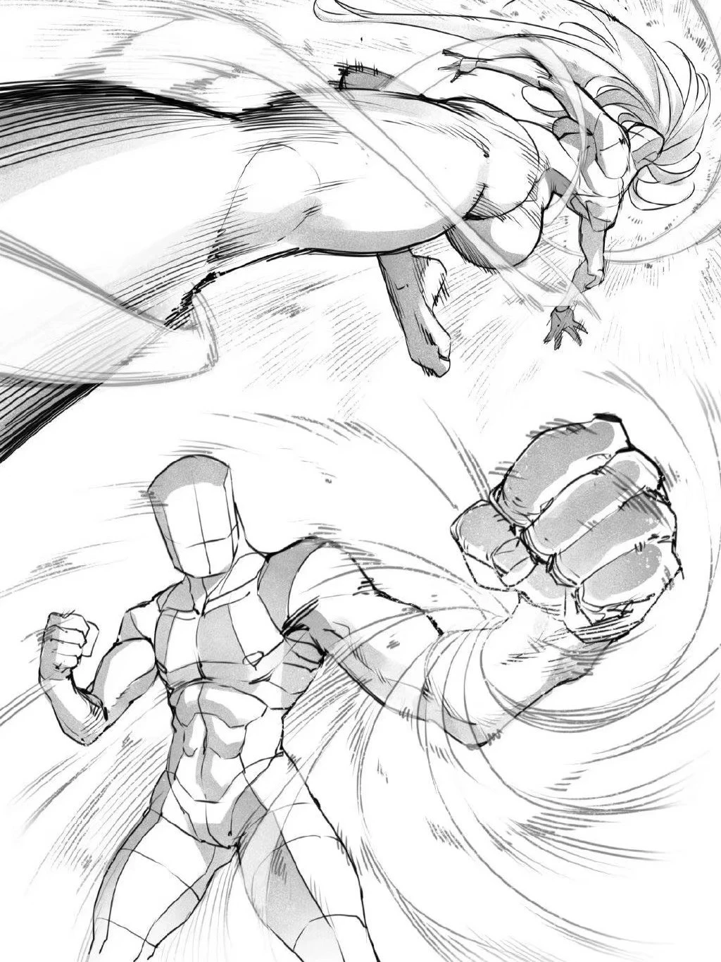 【板绘素材】人体大透视动态练习