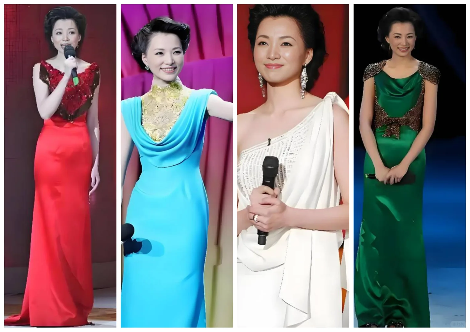 董卿穿礼服真是太美了，这些礼服现在不落伍