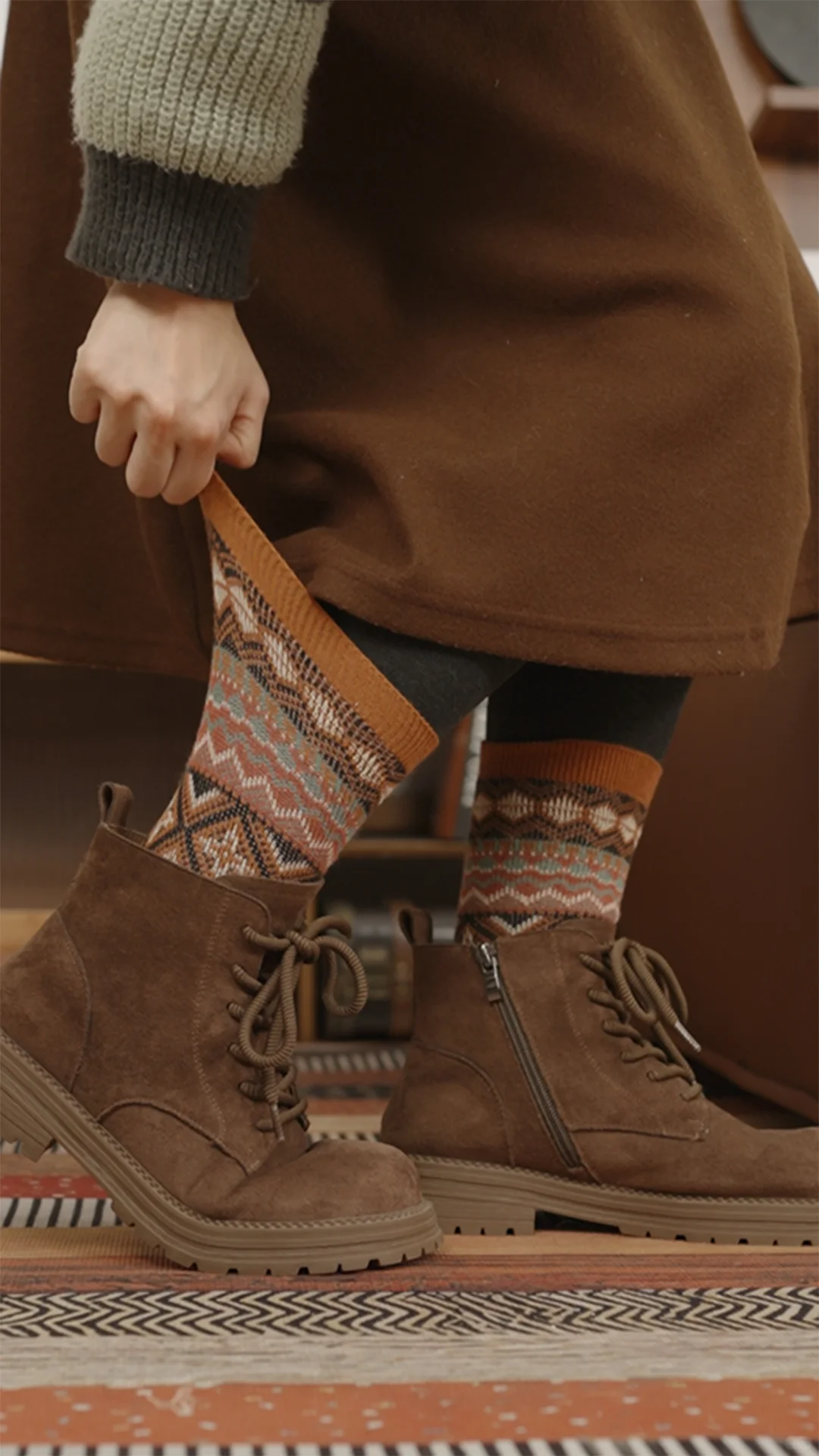 民族风棉袜好好穿~