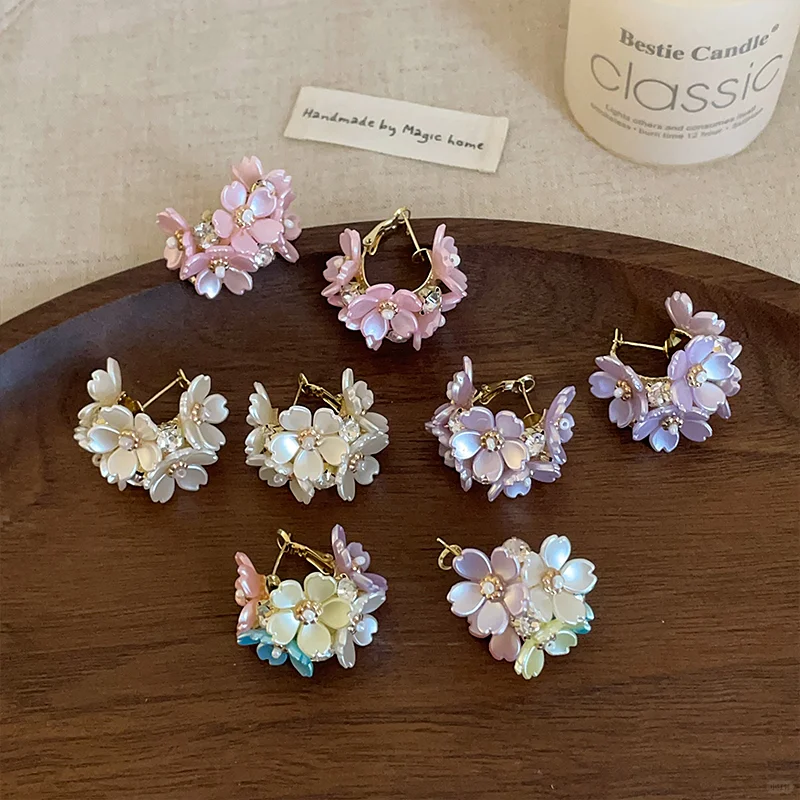 小清新彩色多巴胺花朵耳钉女森系超仙💫