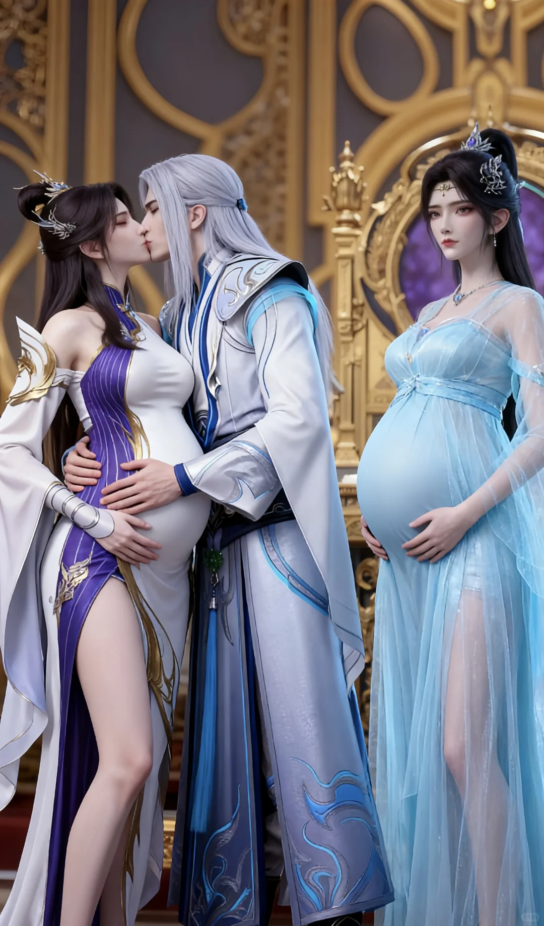 青仙子、玄衣两位美女甘愿怀上药尘的孩子