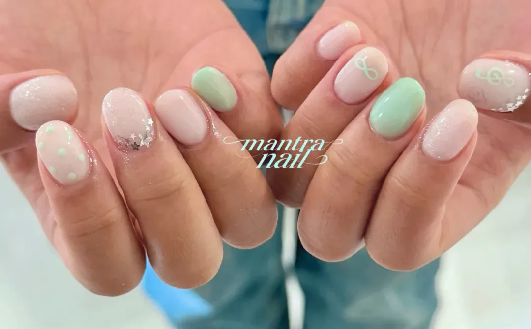 郑州美甲｜韩女味十足的薄荷曼波🩵🍸