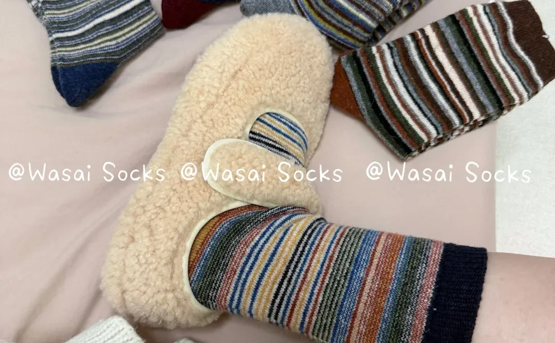 把彩虹🌈穿在脚上啦！日杂感羊毛袜巨美腻