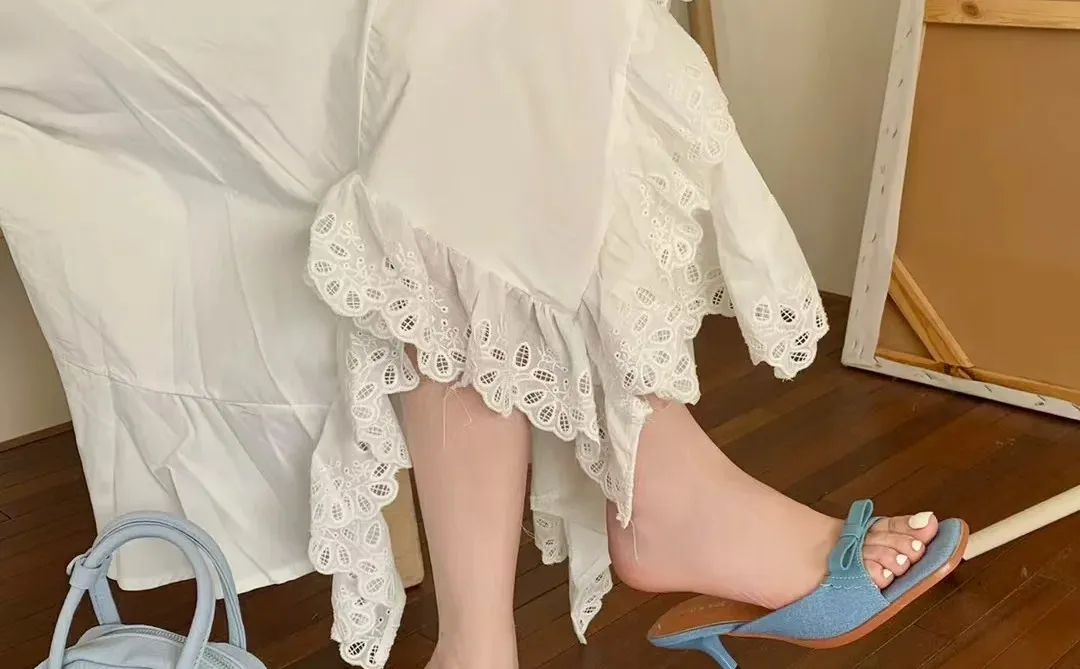 36-42码牛仔蓝蝴蝶结凉拖清货19.9💰