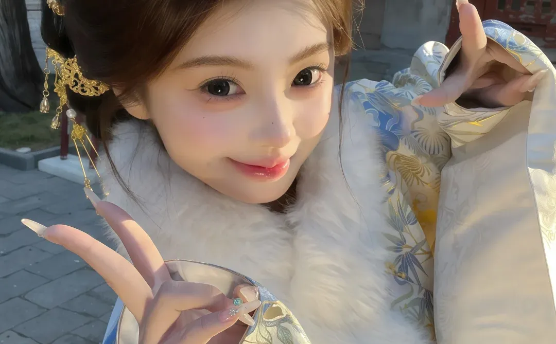 蓝白色的衿贵大明千金！中式清冷富贵感